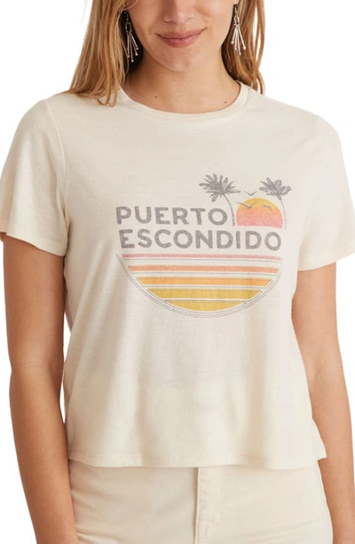 Shop Marine Layer Puerto Escondido Graphic Crop T-shirt In Natural