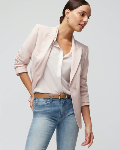 Shop White House Black Market Long-sleeve Soft Shirt In Light Pink