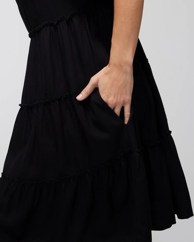 Shop Soma Women's Woven Tiered Short Bra Dress In Black Size Xs |