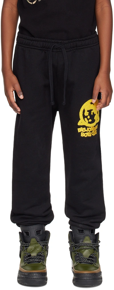 Billionaire Boys Club Kids Black Appliqué Sweatpants In Black