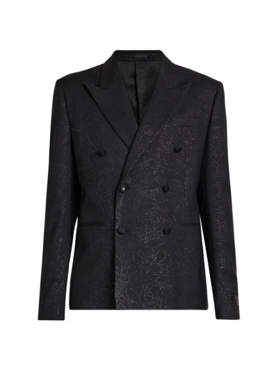 Shop Versace Men's Metallic Barocco Evening Jacket In Black