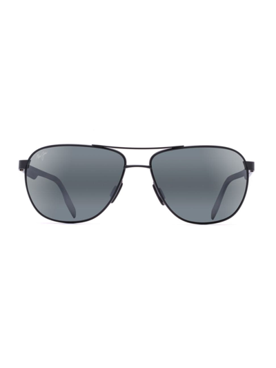 Shop Maui Jim Men's Castles 61mm Teardrop Sunglasses In Black Grey