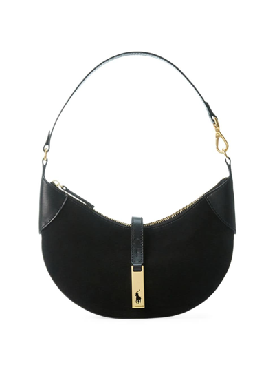 Polo Ralph Lauren Polo Id Calfskin Mini Shoulder Bag In Black