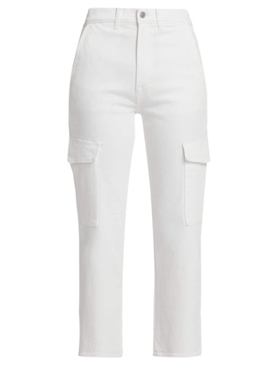 Shop 7 For All Mankind Women's Logan High-rise Cargo Jeans In Bright White