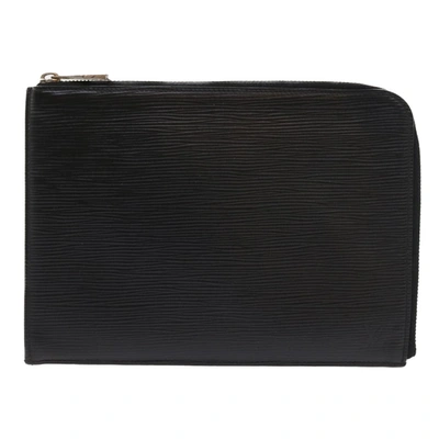 Pre-owned Louis Vuitton Porte-monnaie Leather Clutch Bag () In Black