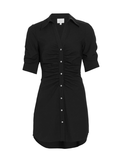 Shop Cinq À Sept Women's Elina Gathered Mini-shirtdress In Black