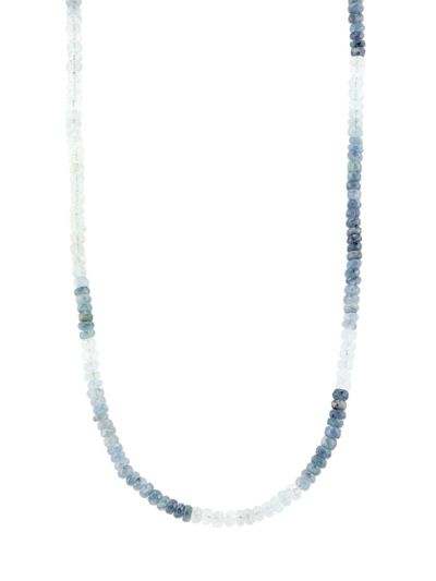Shop Jia Jia Women's Oracle 14k Yellow Gold & Moss Aquamarine Beaded Necklace In Blue