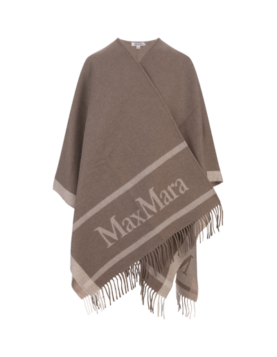 Shop Max Mara Camel Hilde Cape In Brown