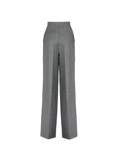 Shop Fendi Wool Palazzo Trousers In Light Grey Melange