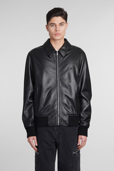 Shop Givenchy Bomber In Black Leather