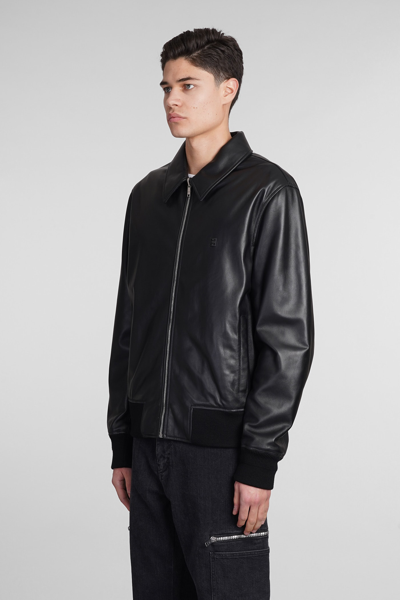 Shop Givenchy Bomber In Black Leather