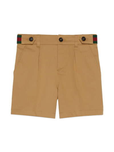 Shop Gucci Beige Cotton Shorts