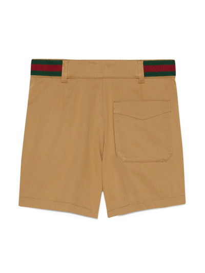 Shop Gucci Beige Cotton Shorts