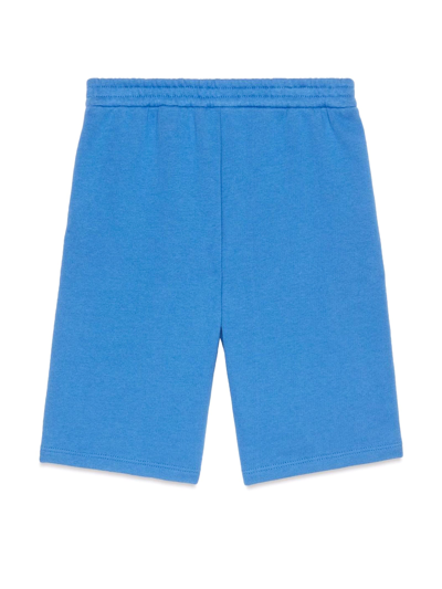 Shop Gucci Childrens Cotton Shorts In Blu