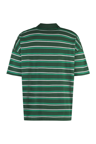 Shop Apc Antlone Short Sleeve Cotton Polo Shirt In Green