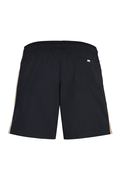 Shop Hugo Boss Nylon Swim Shorts In Black