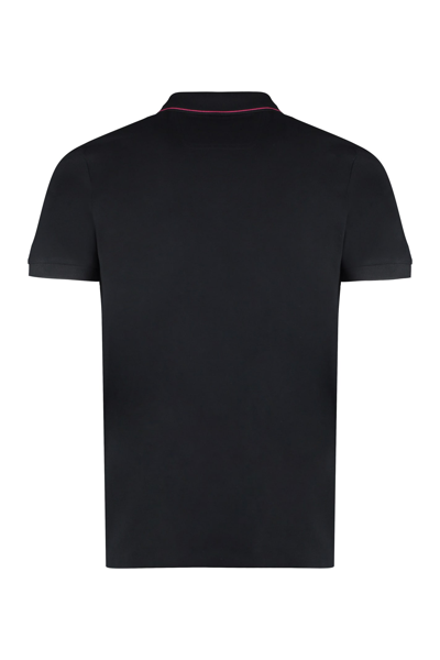 Shop Hugo Boss Short Sleeve Cotton Polo Shirt In Black
