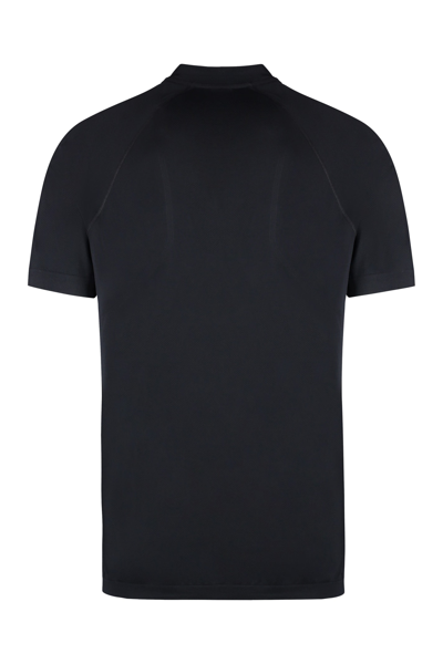 Shop Hugo Boss Boss X Matteo Berrettini - Technical Fabric Polo Shirt In Black