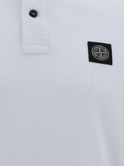 Shop Stone Island Polo Shirt In Bianco