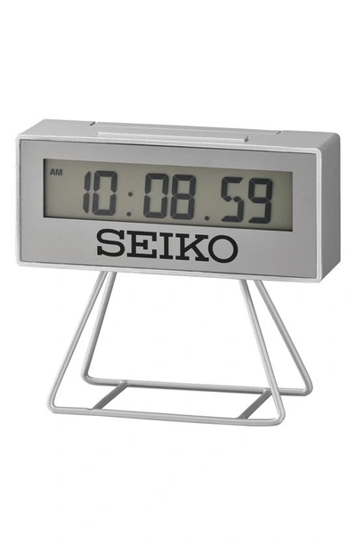 Shop Seiko Olympia Mini Marathon Alarm Clock In Silver