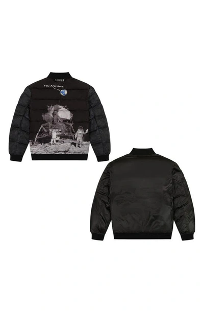 Shop Andy & Evan Kid' Reversible Bomber Jacket In Black Space