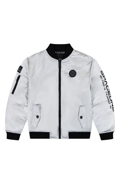 Shop Andy & Evan Kid' Reversible Bomber Jacket In Galaxy White