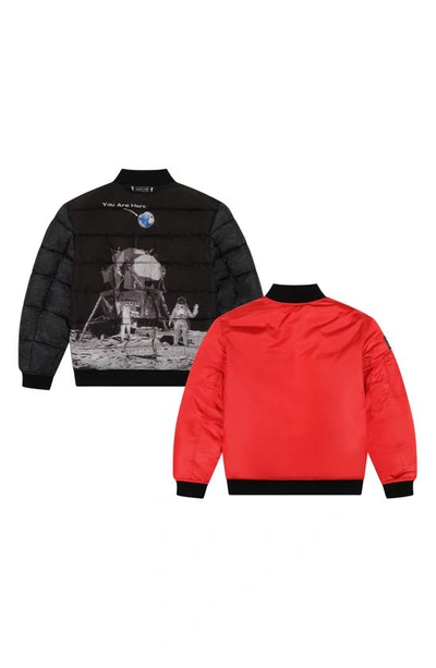 Shop Andy & Evan Kid' Reversible Bomber Jacket In Mars Red
