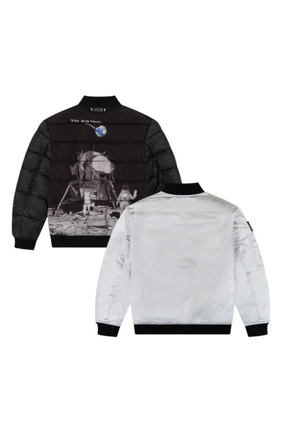 Shop Andy & Evan Kid' Reversible Bomber Jacket In Galaxy White