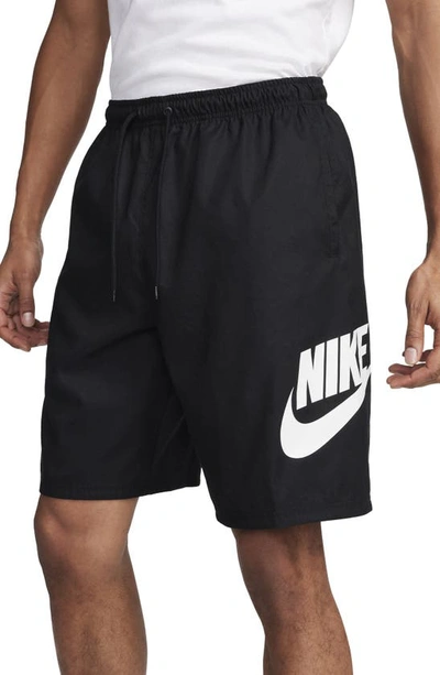 Shop Nike Club Woven Shorts In Black/ White