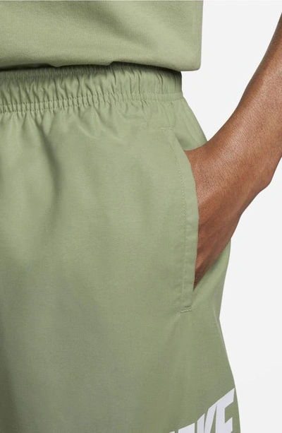 Shop Nike Club Woven Shorts In Oil Green/ White