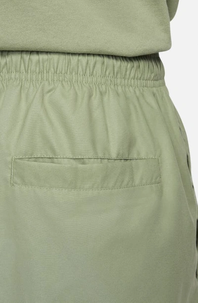 Shop Nike Club Woven Shorts In Oil Green/ White