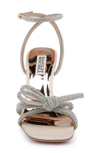 Shop Badgley Mischka Effie Ankle Strap Sandal In Gold Textile