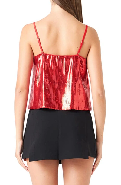 Shop Endless Rose Sequin Crop Camisole In Red