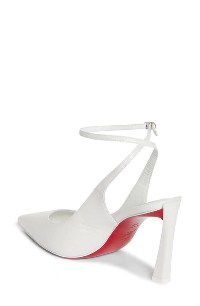 Christian Louboutin Condora Pointed Toe Slingback Pump In White
