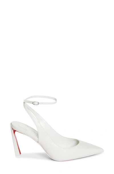 Christian Louboutin Condora Pointed Toe Slingback Pump In White