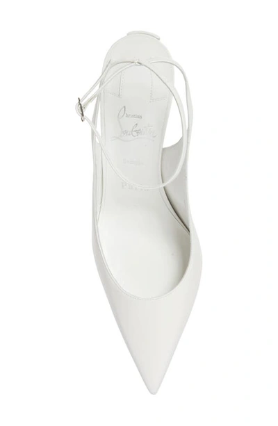 Christian Louboutin Condora Pointed Toe Slingback Pump In White