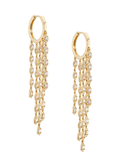 Shop Saks Fifth Avenue Women's 14k Yellow Gold & 2.59 Tcw Diamond Hoop Earrings