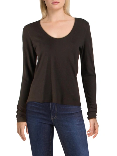 Shop James Perse Womens Cotton Blend Scoop Neck Sweater In Black
