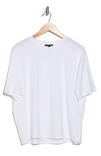 Shop Eileen Fisher Boxy Crewneck T-shirt In White