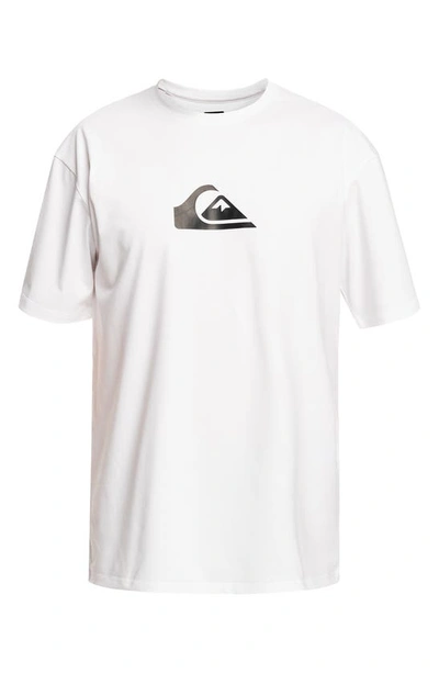 Shop Quiksilver Streak Short Sleeve Recycled Polyester Blend T-shirt In White