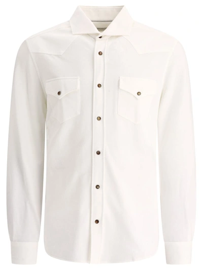 Shop Brunello Cucinelli Shirt With Chest Pockets In White