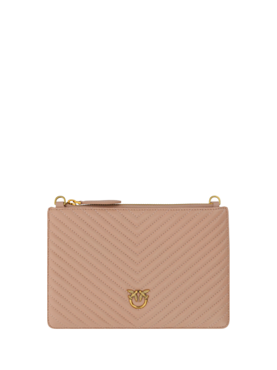 Shop Pinko Clutch Bag In Cipria-antique Gold