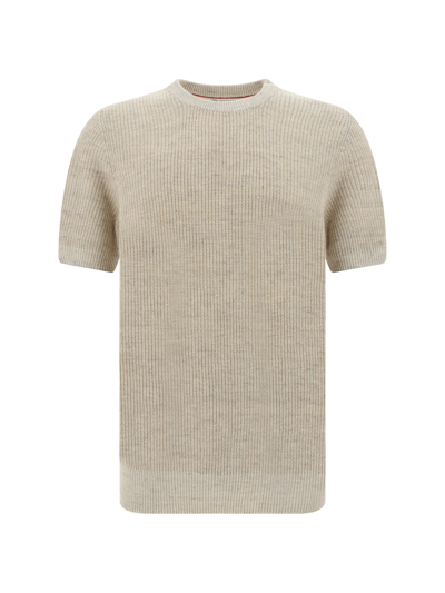 Shop Brunello Cucinelli T-shirt In Oyster+grigio Chiaro