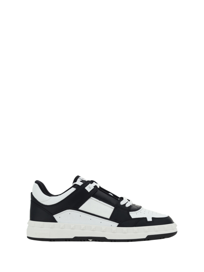 Shop Valentino Garavani Freedots Sneakers In Nero-bianco/bianco-nero/bianco-nero