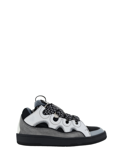 Shop Lanvin Curb Sneakers In White/anthracite