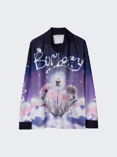 Shop Burberry Dandelion Graphic Print Shirt In Purple