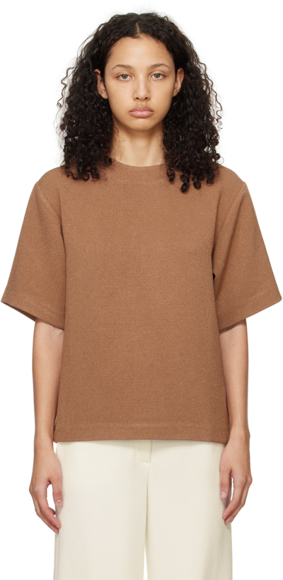 Anine Bing Maddie Tech Crepe Top In Brown