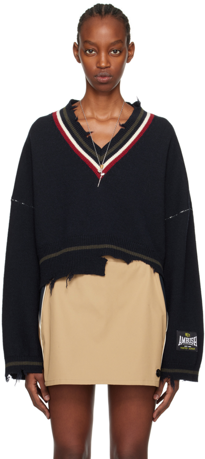 Shop Ambush Navy Dangled Sweater