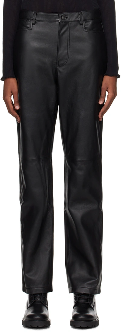 Shop Proenza Schouler Black  White Label Maxine Leather Pants In 001 Black