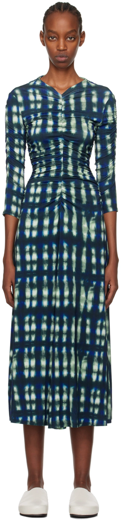 Shop Proenza Schouler Blue & Green  White Label Maxi Dress In 399 Sage Multi